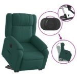 Fauteuil inclinable électrique vert foncé tissu – Image 8