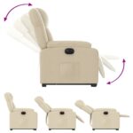 Fauteuil inclinable électrique crème tissu – Image 4