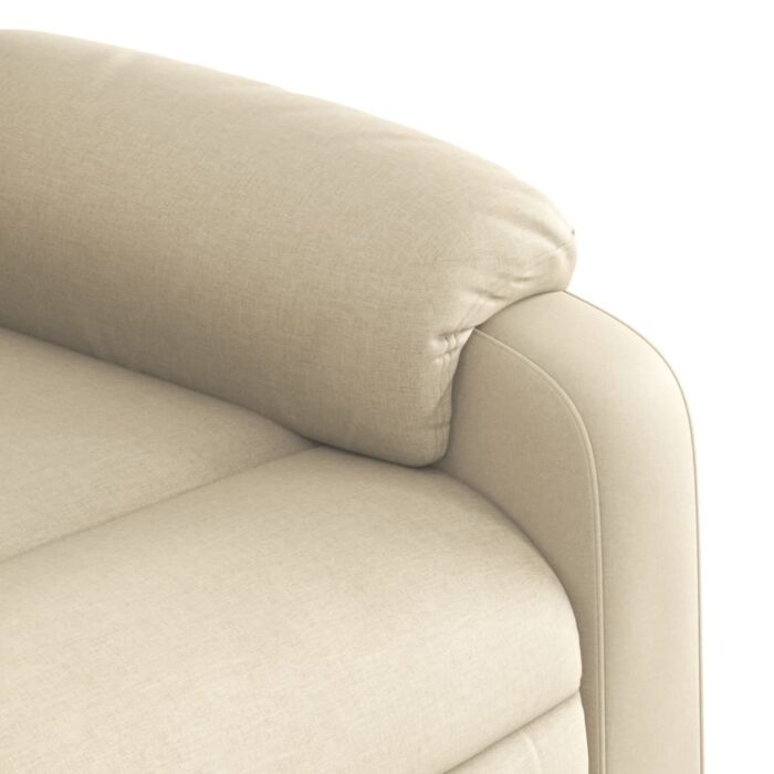 Fauteuil inclinable électrique crème tissu – Image 9