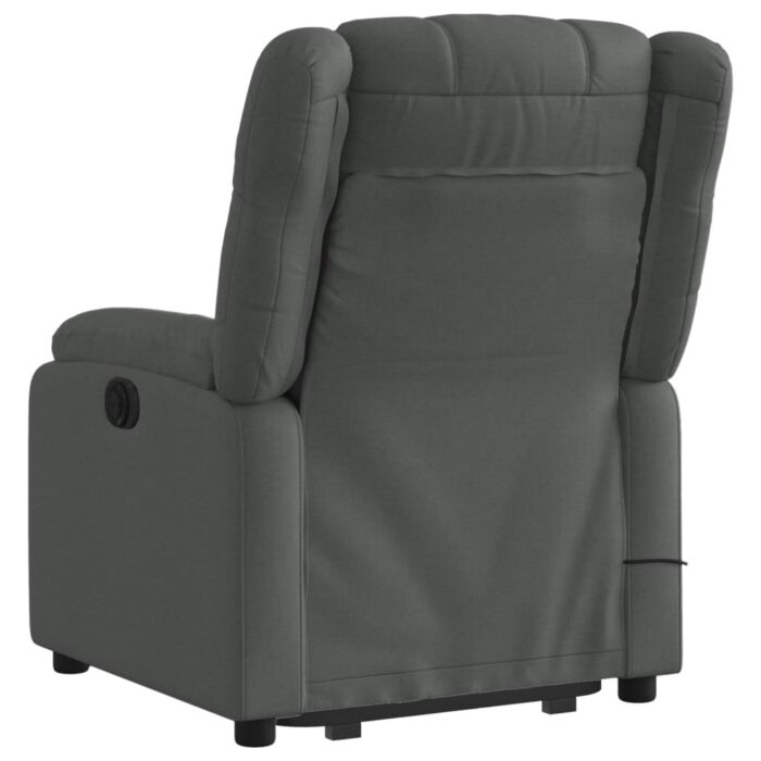 Fauteuil inclinable de massage électrique Gris foncé Tissu – Image 2
