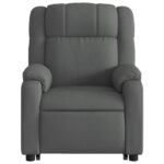 Fauteuil inclinable de massage électrique Gris foncé Tissu – Image 6