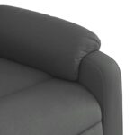 Fauteuil inclinable de massage électrique Gris foncé Tissu – Image 9