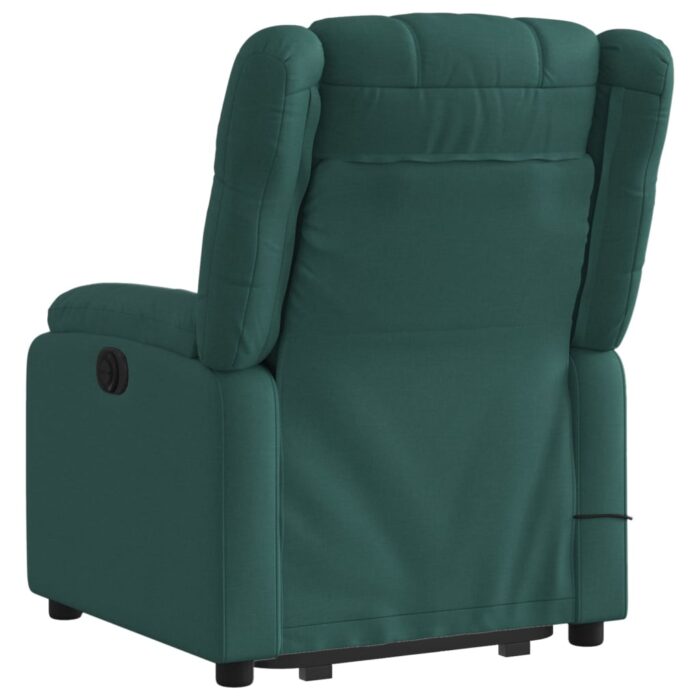 Fauteuil inclinable de massage électrique Vert foncé Tissu – Image 2