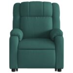 Fauteuil inclinable de massage électrique Vert foncé Tissu – Image 6