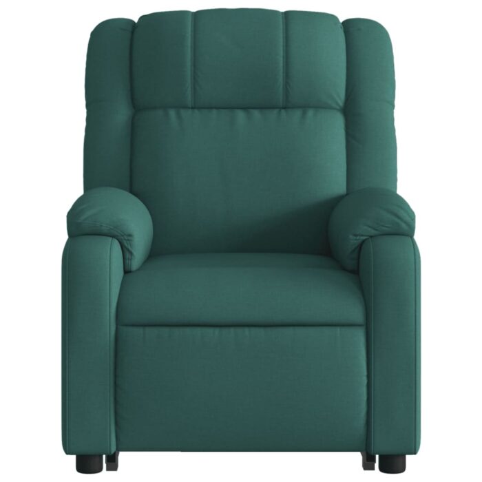 Fauteuil inclinable de massage électrique Vert foncé Tissu – Image 6