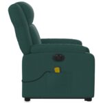 Fauteuil inclinable de massage électrique Vert foncé Tissu – Image 7