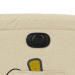 Fauteuil inclinable de massage électrique Crème Tissu – Image 11