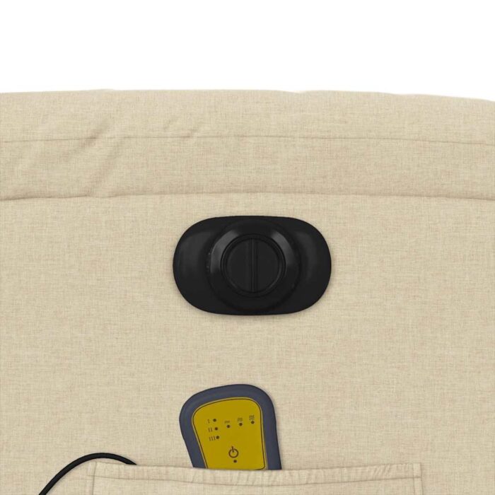 Fauteuil inclinable de massage électrique Crème Tissu – Image 11