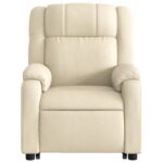 Fauteuil inclinable de massage électrique Crème Tissu – Image 6