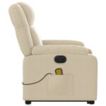 Fauteuil inclinable de massage électrique Crème Tissu – Image 7