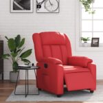 Fauteuil inclinable électrique Rouge Similicuir – Image 12