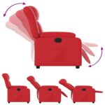 Fauteuil inclinable électrique Rouge Similicuir – Image 4