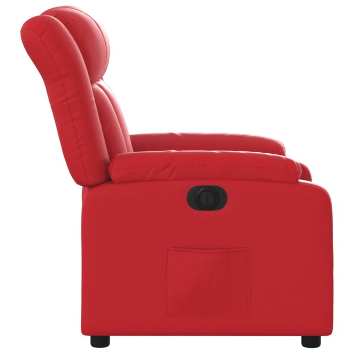 Fauteuil inclinable électrique Rouge Similicuir – Image 7