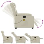 Fauteuil de massage inclinable électrique crème similicuir – Image 4