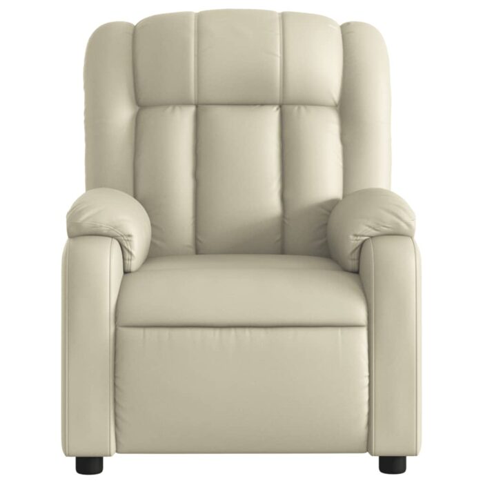 Fauteuil de massage inclinable électrique crème similicuir – Image 6