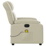 Fauteuil de massage inclinable électrique crème similicuir – Image 7