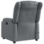 Fauteuil de massage inclinable électrique gris similicuir – Image 2