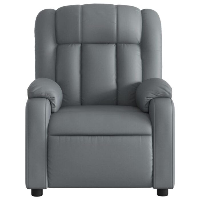 Fauteuil de massage inclinable électrique gris similicuir – Image 6