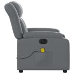 Fauteuil de massage inclinable électrique gris similicuir – Image 7
