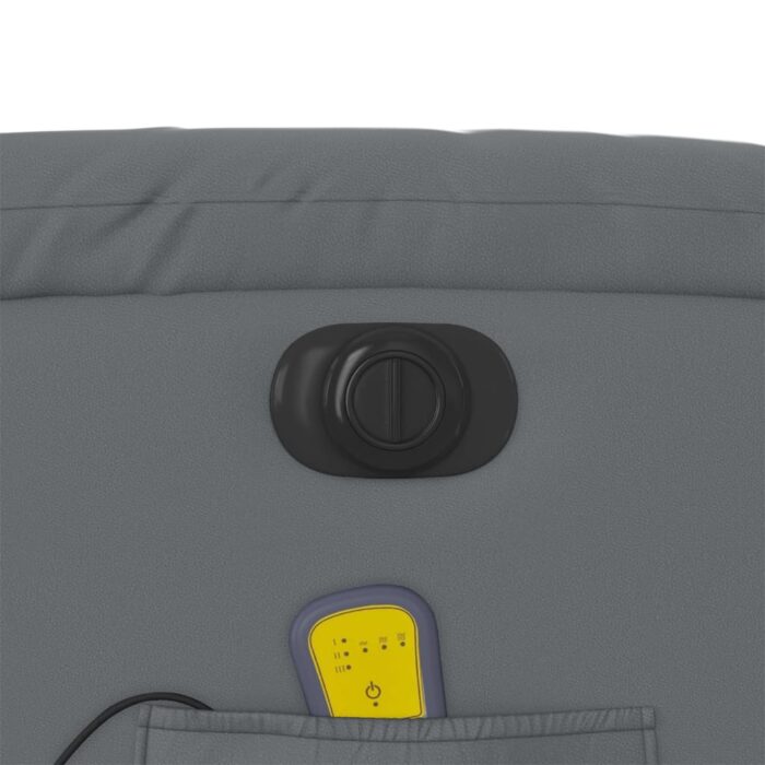 Fauteuil de massage inclinable électrique gris similicuir – Image 9