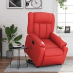 Fauteuil inclinable Rouge Similicuir – Image 12