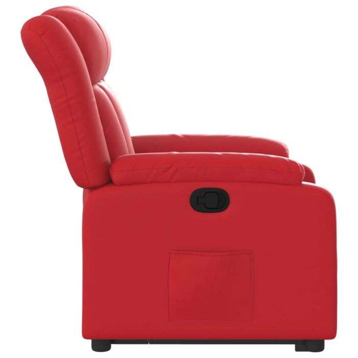 Fauteuil inclinable Rouge Similicuir – Image 7