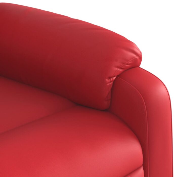 Fauteuil inclinable Rouge Similicuir – Image 8
