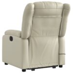 Fauteuil inclinable de massage Crème Similicuir – Image 2