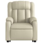 Fauteuil inclinable de massage Crème Similicuir – Image 6