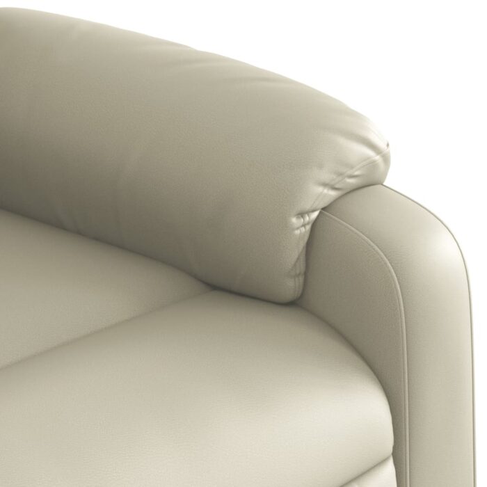 Fauteuil inclinable de massage Crème Similicuir – Image 8