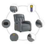 Fauteuil inclinable de massage Gris Similicuir – Image 5