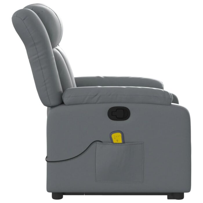 Fauteuil inclinable de massage Gris Similicuir – Image 7