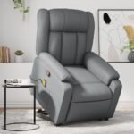 Fauteuil inclinable de massage Gris Similicuir