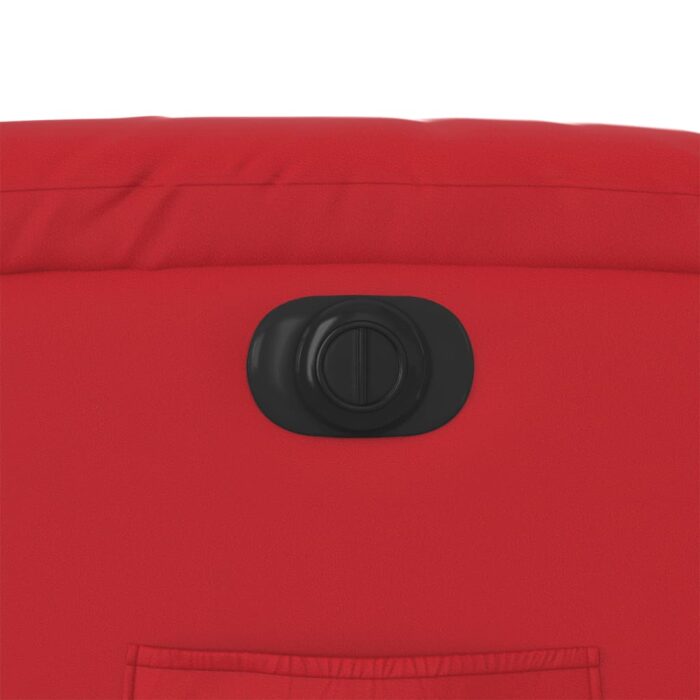 Fauteuil inclinable électrique rouge similicuir – Image 10