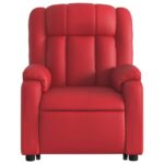 Fauteuil inclinable électrique rouge similicuir – Image 6