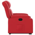 Fauteuil inclinable électrique rouge similicuir – Image 7