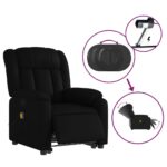 Fauteuil inclinable de massage électrique noir similicuir – Image 3