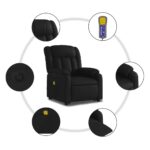 Fauteuil inclinable de massage électrique noir similicuir – Image 5