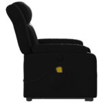 Fauteuil inclinable de massage électrique noir similicuir – Image 7