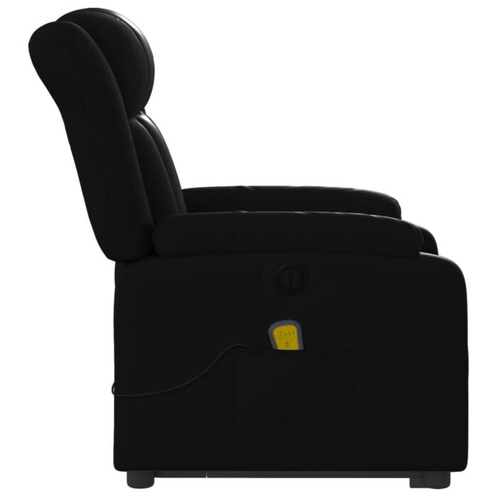 Fauteuil inclinable de massage électrique noir similicuir – Image 7