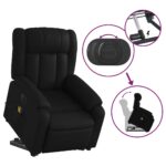 Fauteuil inclinable de massage électrique noir similicuir – Image 8