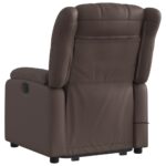 Fauteuil inclinable de massage électrique marron similicuir – Image 2