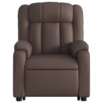 Fauteuil inclinable de massage électrique marron similicuir – Image 6