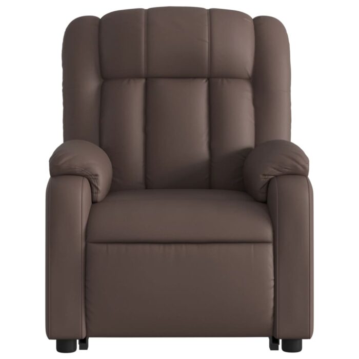 Fauteuil inclinable de massage électrique marron similicuir – Image 6