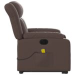 Fauteuil inclinable de massage électrique marron similicuir – Image 7