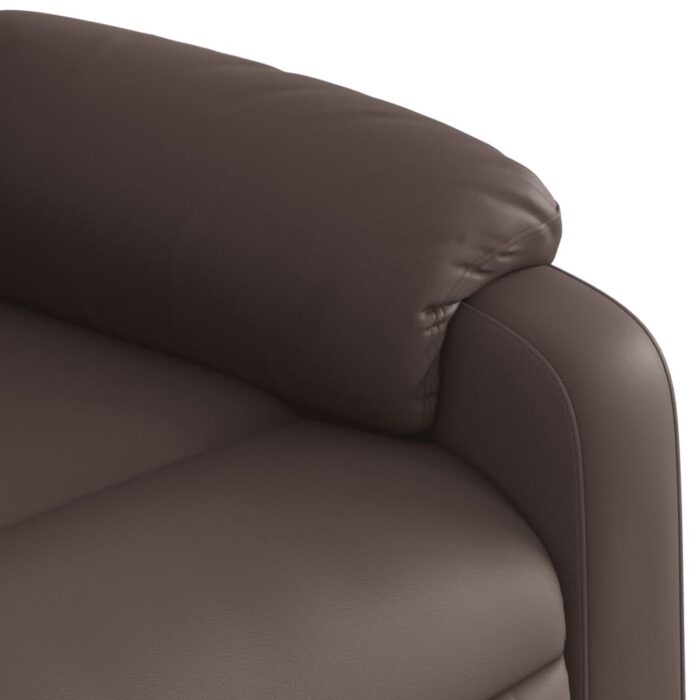 Fauteuil inclinable de massage électrique marron similicuir – Image 9