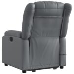 Fauteuil inclinable de massage électrique gris similicuir – Image 2