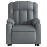 Fauteuil inclinable de massage électrique gris similicuir – Image 6
