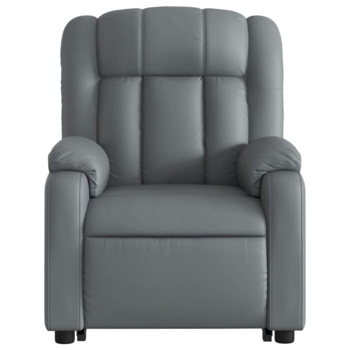Fauteuil inclinable de massage électrique gris similicuir – Image 6