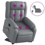 Fauteuil inclinable de massage électrique gris similicuir